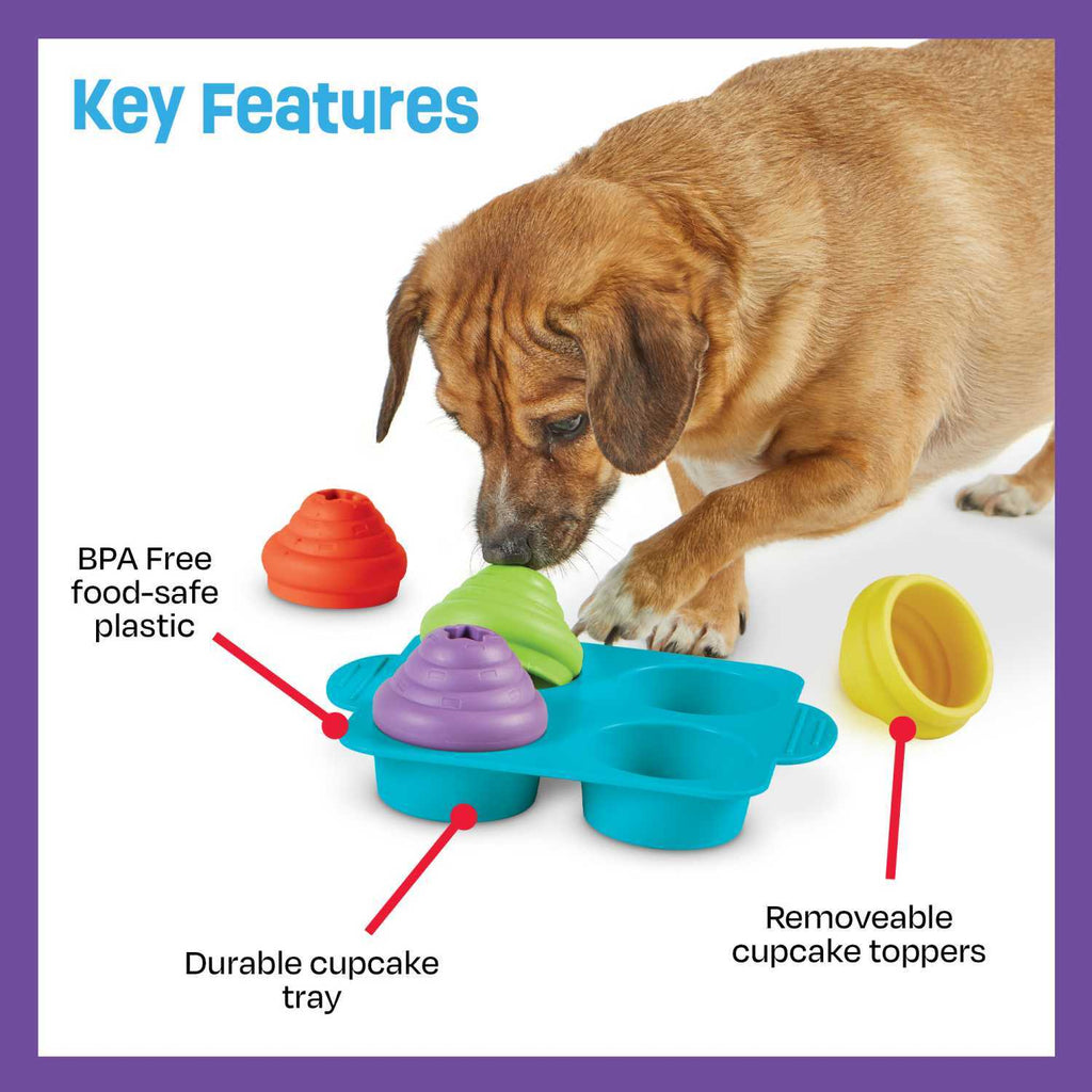 Brightkins Cupcake Party! Interactive Dog Treat Dispensing Toy & Puzzle