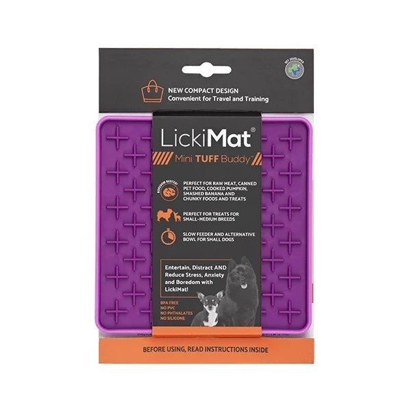 Lickimat Mini Buddy Slow Food Bowl Anti-Anxiety Mat for Dogs - Purple