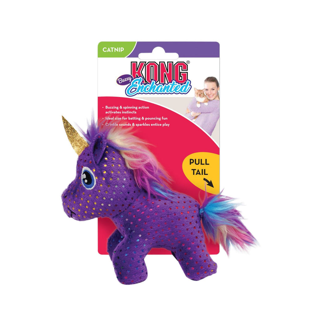 KONG Enchanted Buzzy Unicorn Cat Toy - 2 Units