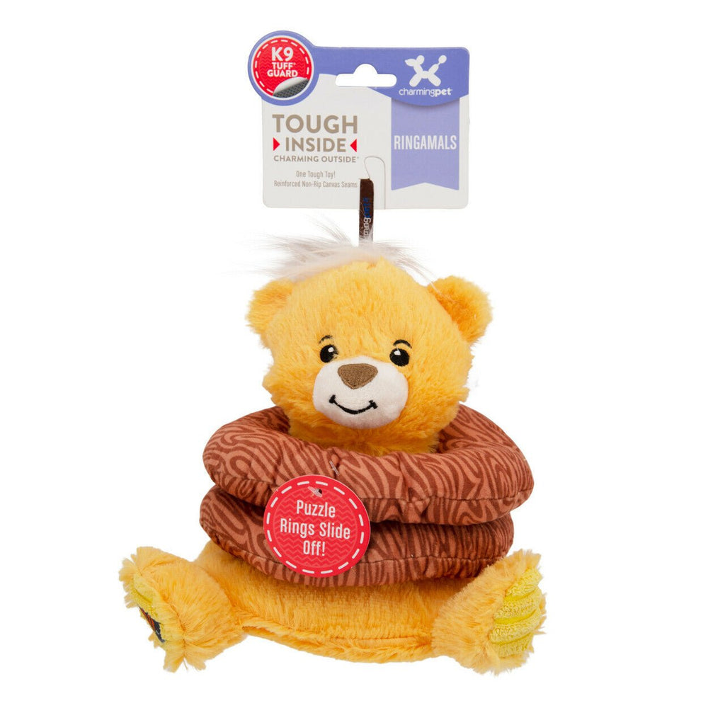 Charming Pet Ringamals Bear Plush Puzzle Dog Toy