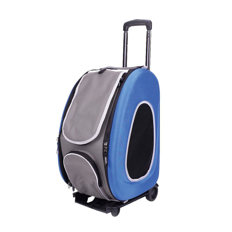 Ibiyaya EVA Pet Carrier Wheeled Carrier For Dogs Cats Royal Blue Discount Pet Supplies