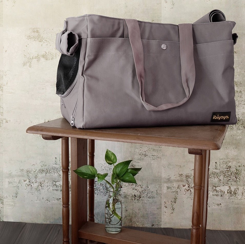 Ibiyaya Canvas Pet Tote - Smoke Grey