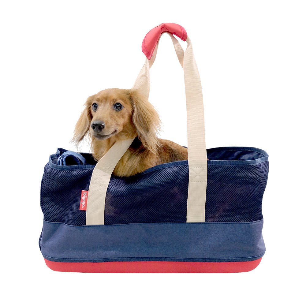 Ibiyaya Breathable Dachshund & Long Pet Carrier Bag - Navy Blue