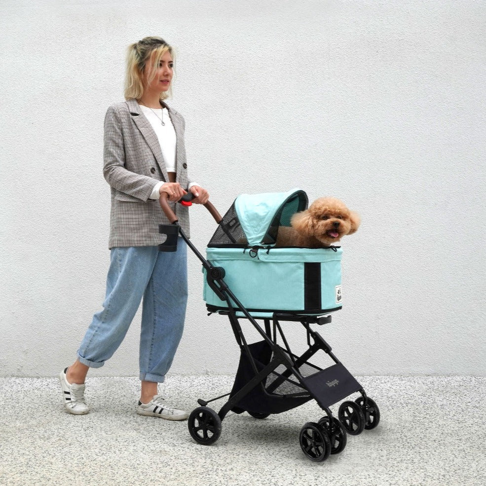 Ibiyaya Travois Tri-fold Pet Travel Stroller System - Spearmint