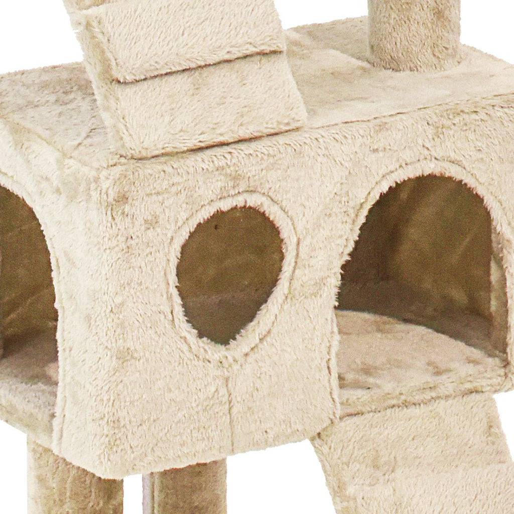 PaWz 2.1M Cat Scratching Post Tree Gym House Condo - Cream