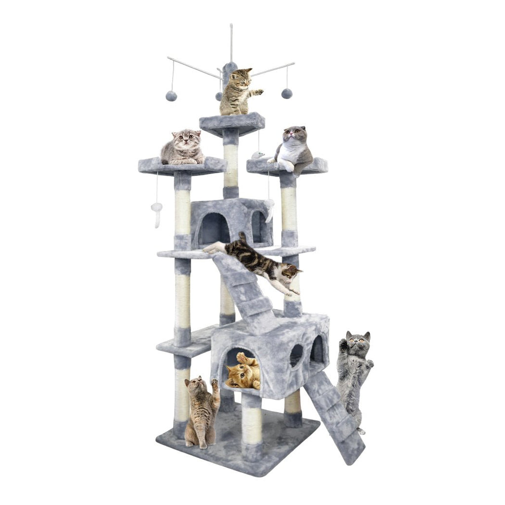 PaWz 2.1M Cat Scratching Post Tree Gym House Condo - Grey