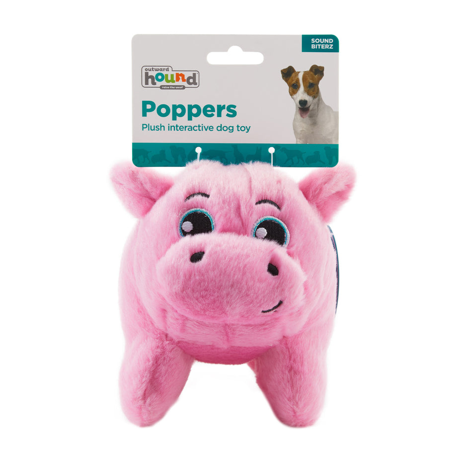 Outward Hound Tail Poppers Pig Plush Dog Toy