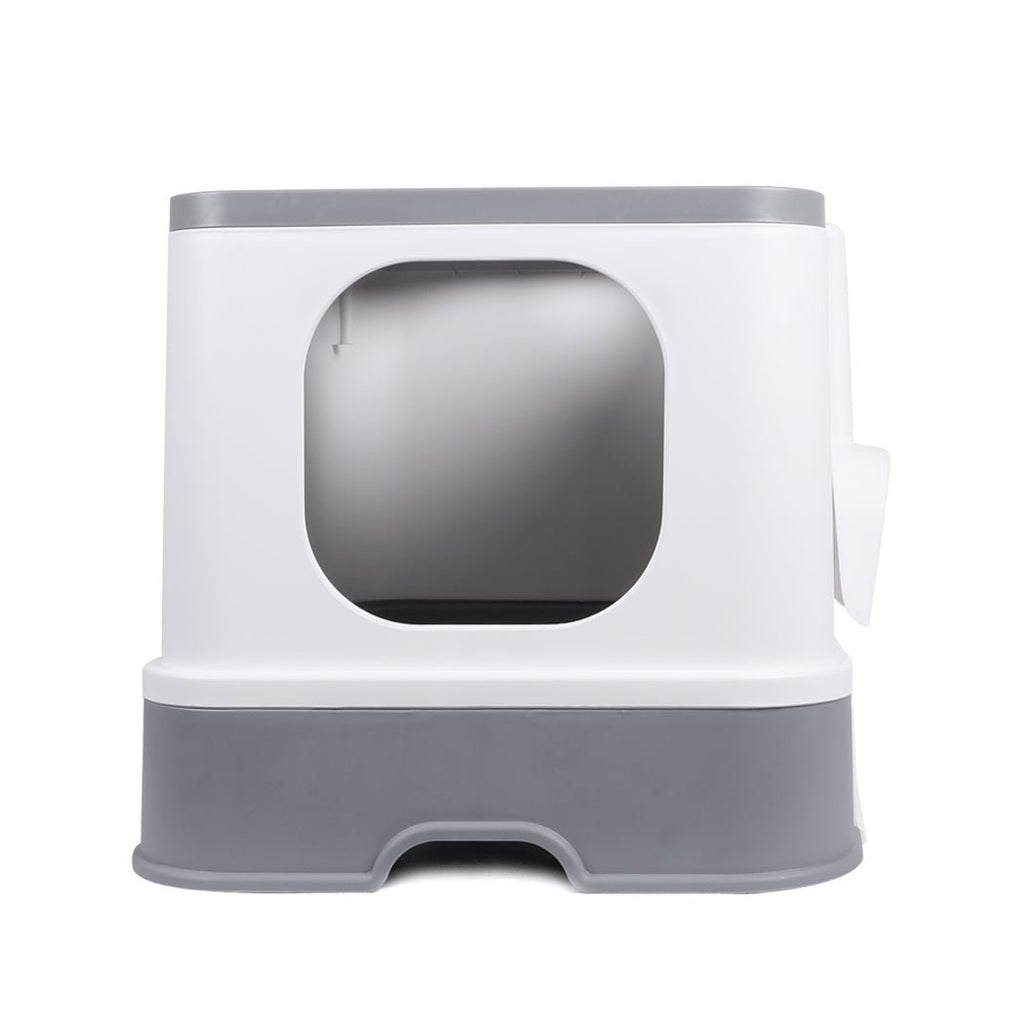 Cat Litter Box Fully Enclosed Kitty Toilet - White