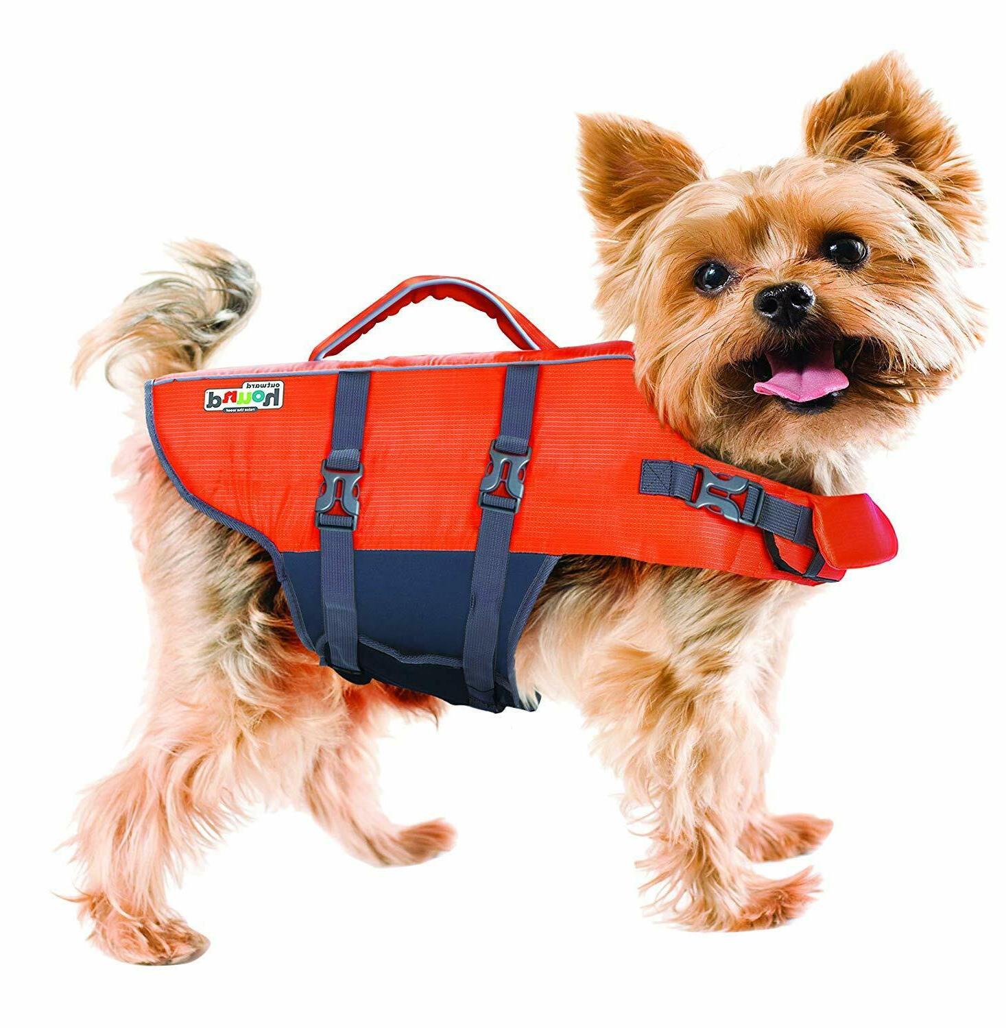 NEW Outward Hound Granby Splash Dog Life Jacket, Orange, Small