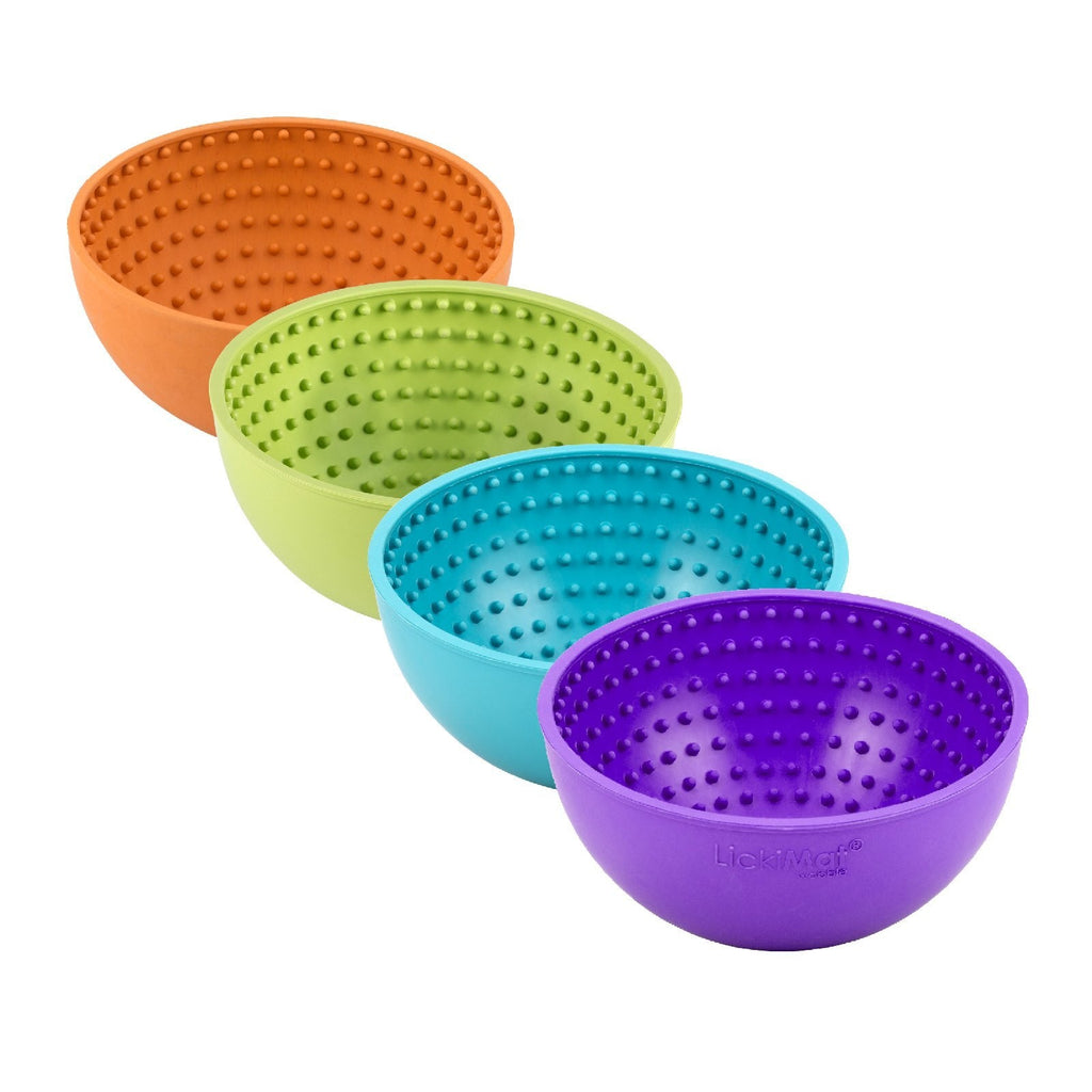 LickiMat Wobble Slow Feeder Boredom Buster Dog Food Bowl - Purple