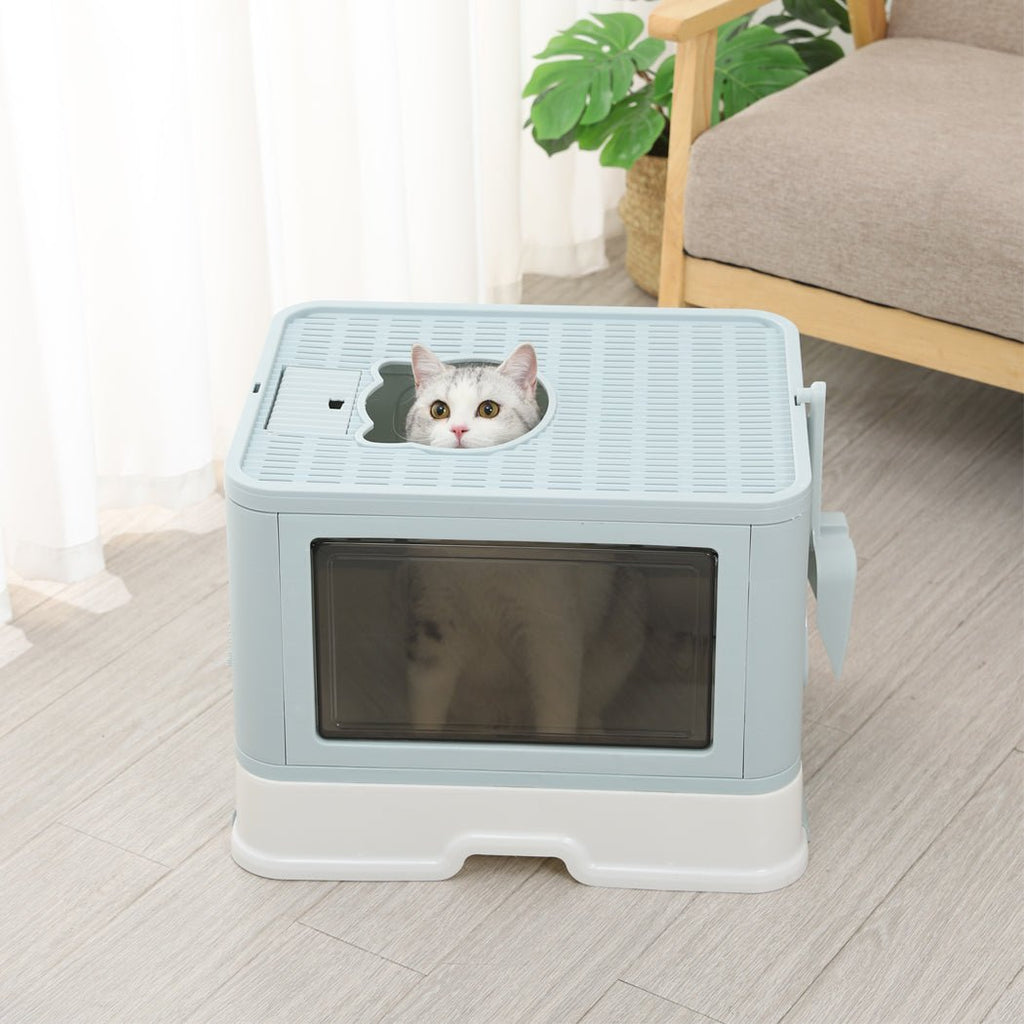 PaWz Foldable Cat Litter Box - Blue